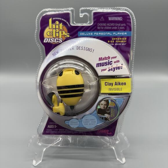 Hit Clips Discs Clay Aiken Invisible Deluxe Personal Player Rare Sealed - Picture 1 of 5